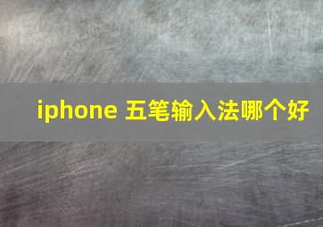 iphone 五笔输入法哪个好